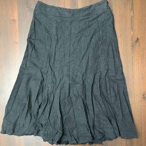 Dalia Collection long black linen blend skirt sz12